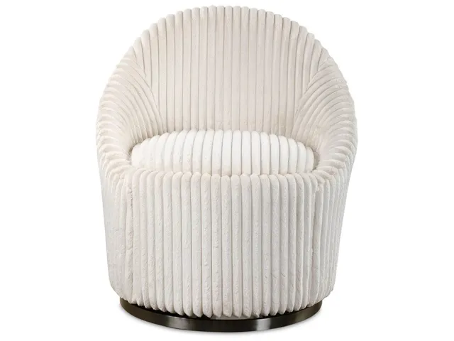 Crue Swivel Chair, Ivory