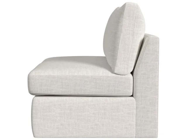 Great Plains Sofa, Alabaster/Linen Weave - Sectional With Ottoman - Lovely Linen Cream