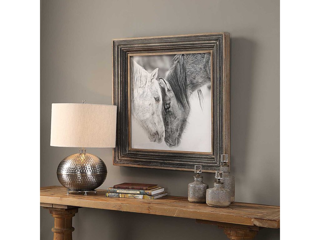 Custom Black And White Horses Framed Print - image 2