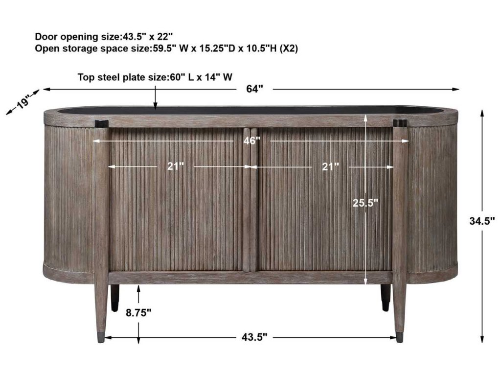 Tambour Cabinet - Natural Wash - image 8