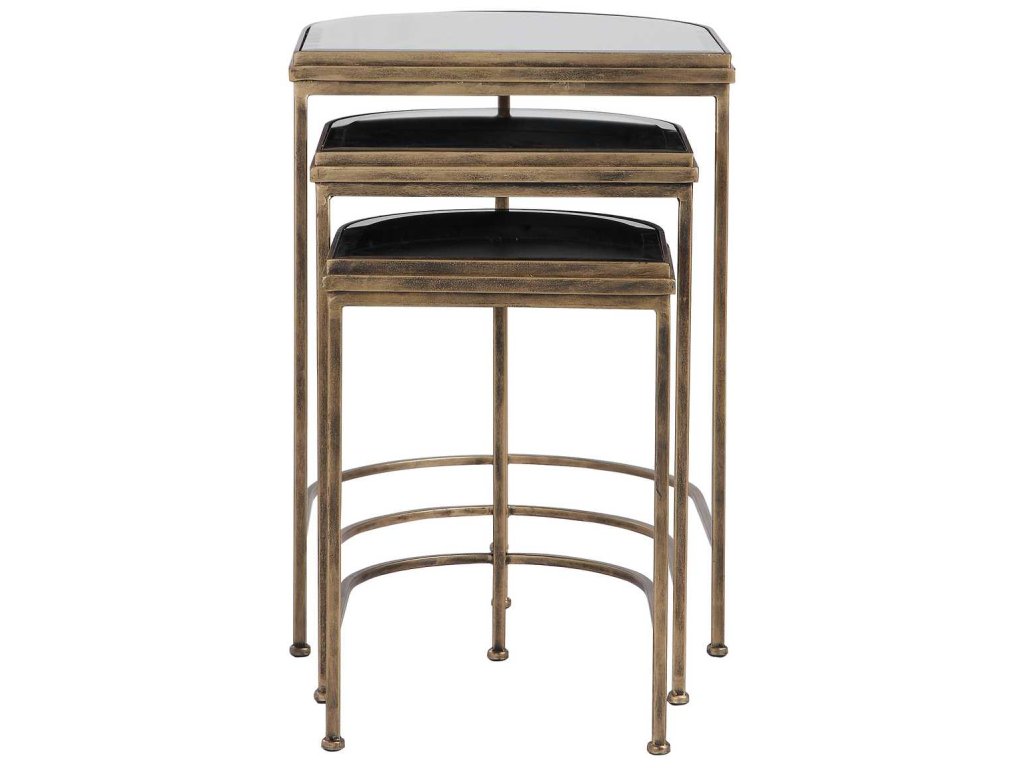 India Nesting Tables, Gold, S/3 - image 3