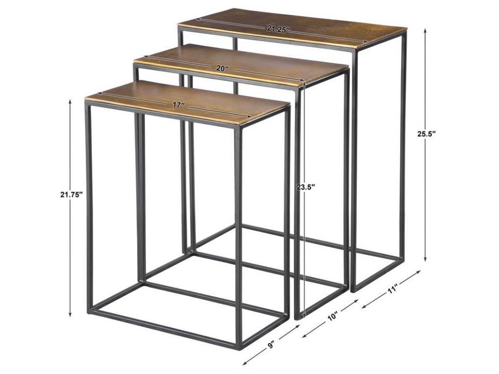 Coreene Nesting Tables, Gold, S/3 - image 5