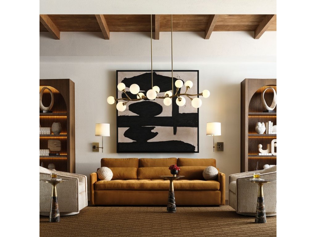 Meandering, 14 Lt Pendant - Brass - image 1