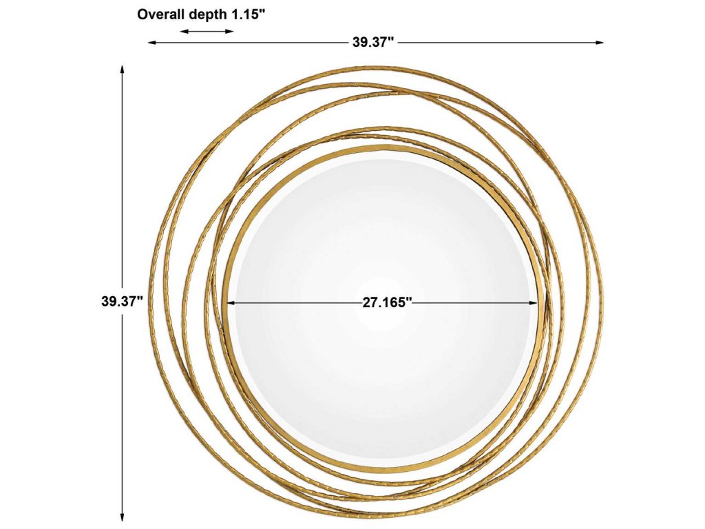 Whirlwind Round Mirror, Gold - image 2