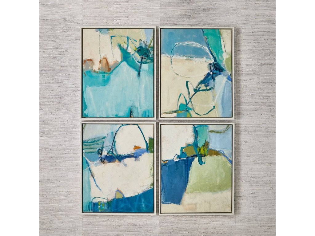 Cool Outlook Framed Canvases, S/4 - image 2