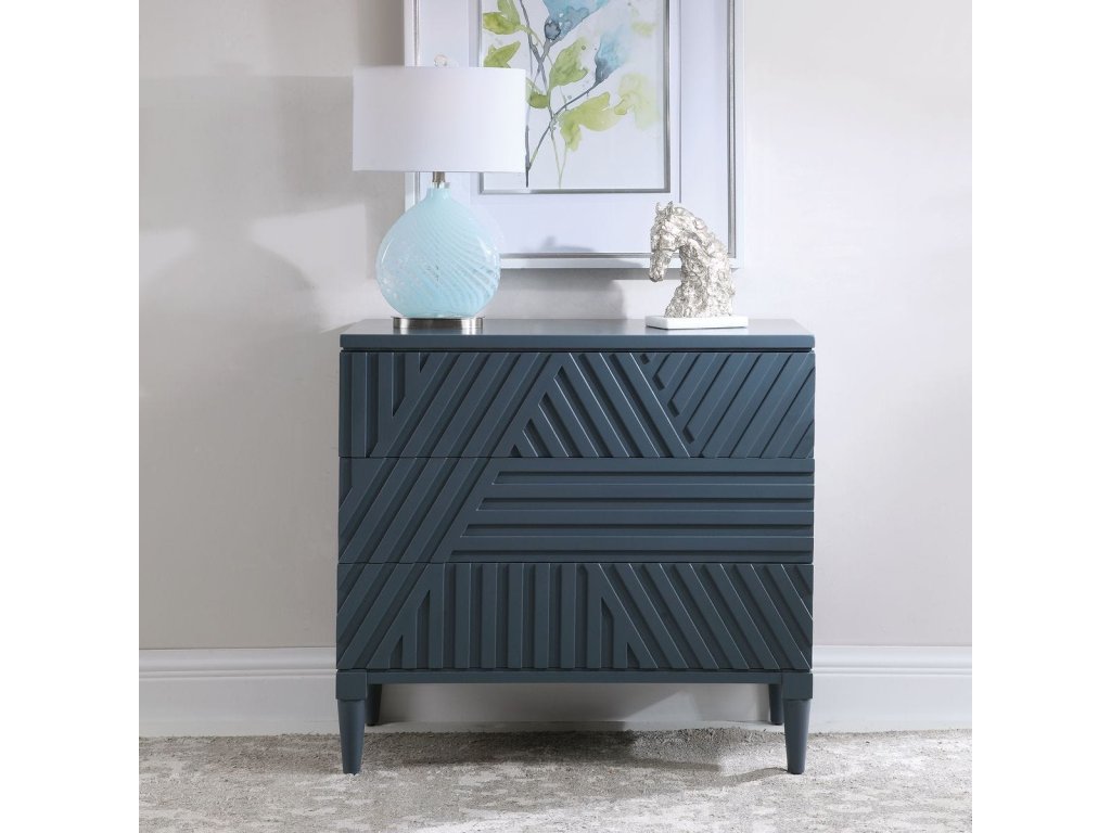 Colby 3 Drawer Chest, Blue - image 1