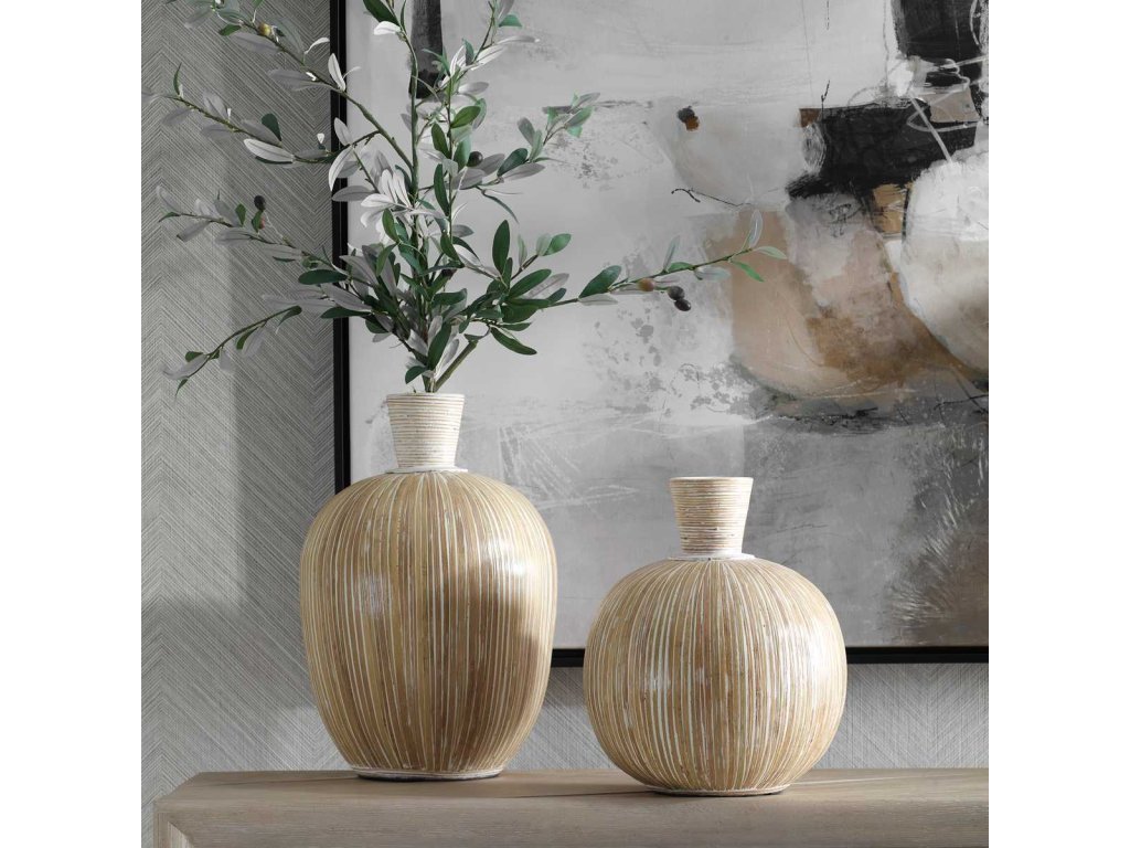 Islander Vases, White, S/2 - image 1