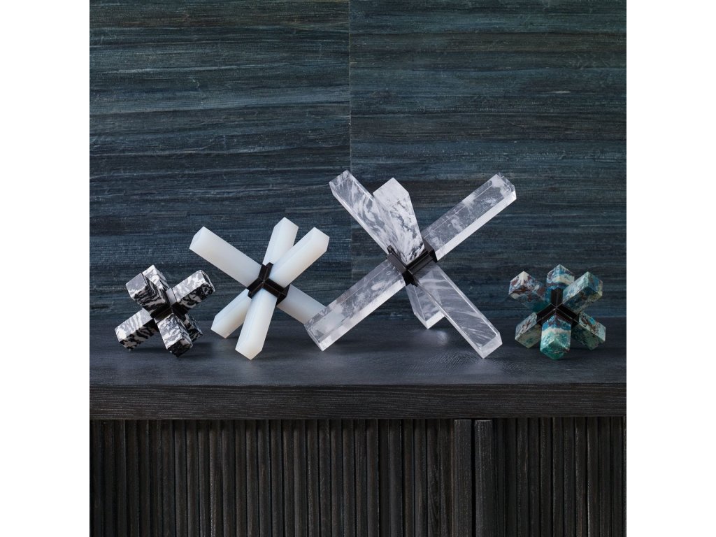 Double Cross Sculpture - Opaline Crystal - image 5