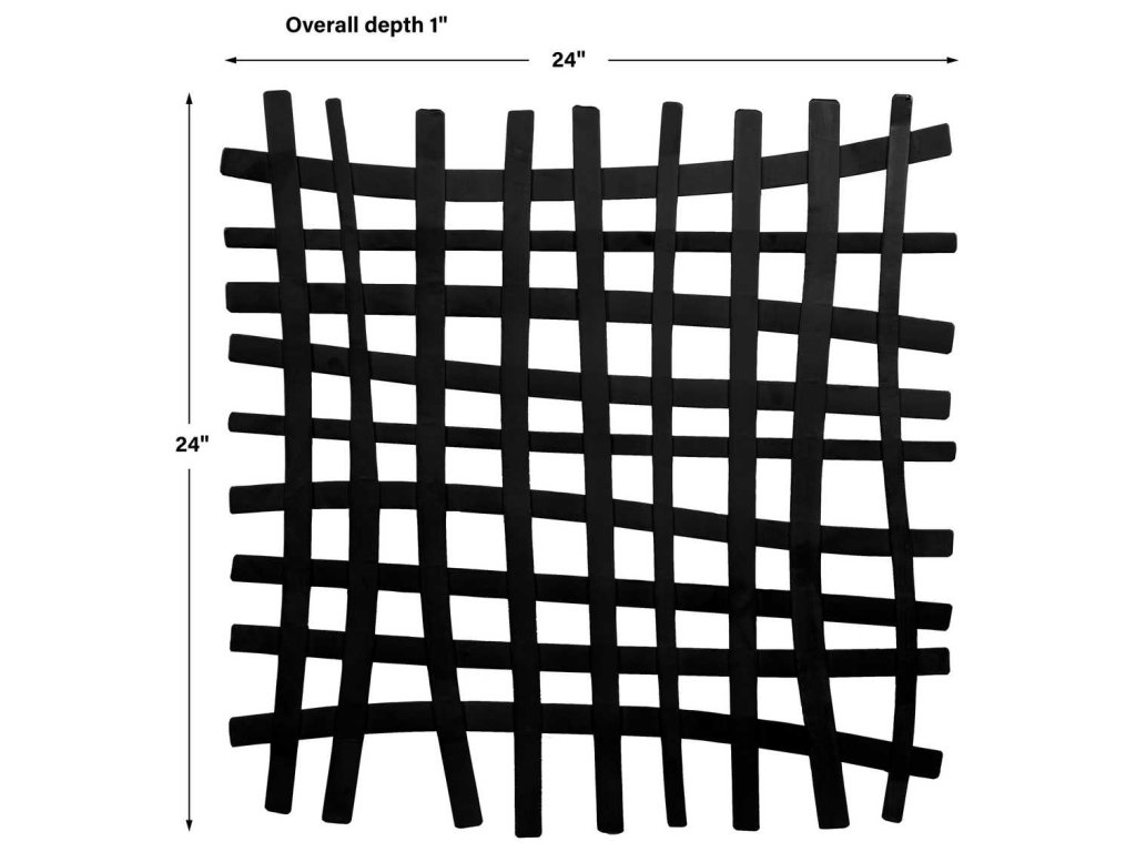 Gridlines Metal Wall Decor, Black - image 5