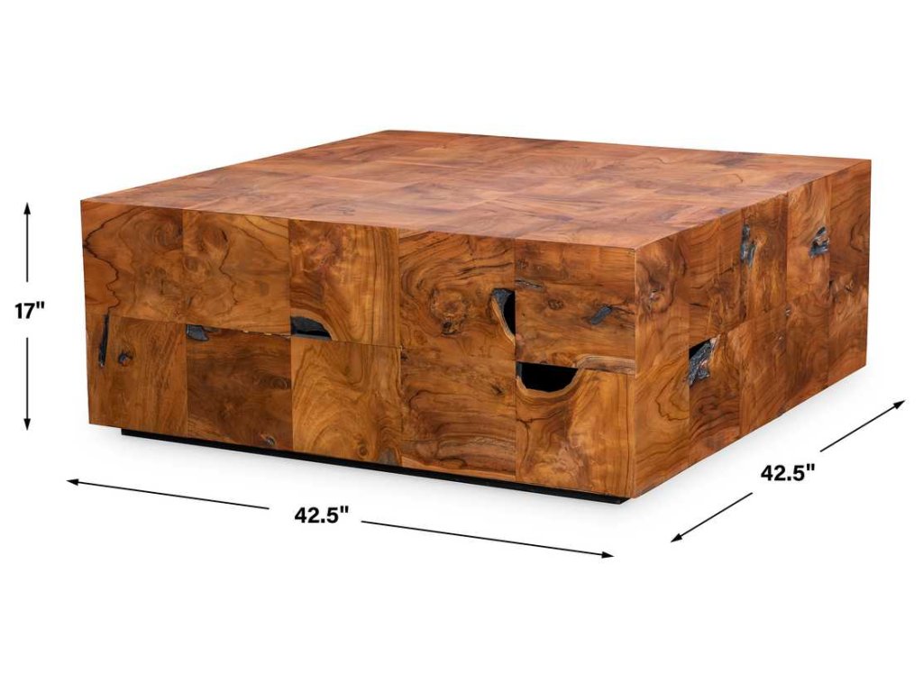 Teak Tac Toe Coffee Table - Caramel - image 4