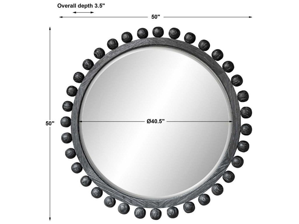 Brianza Round Mirror - 50 Ebony - image 5