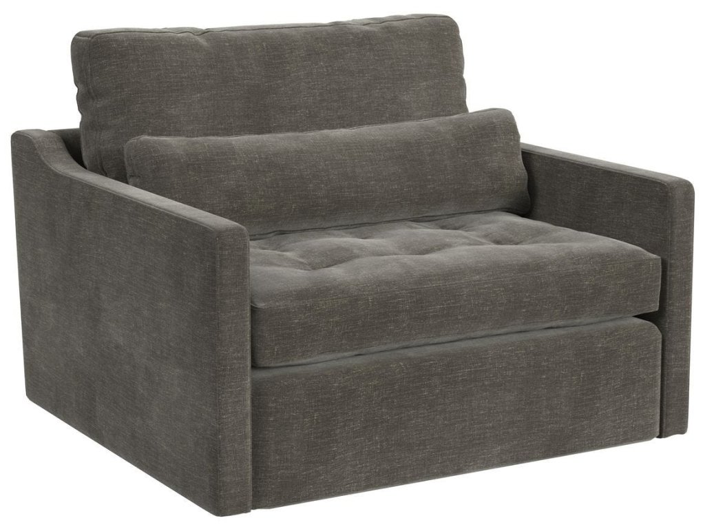 Slope Tufted Swivel Chair-And-A-Half - Lux Graphite - image 2