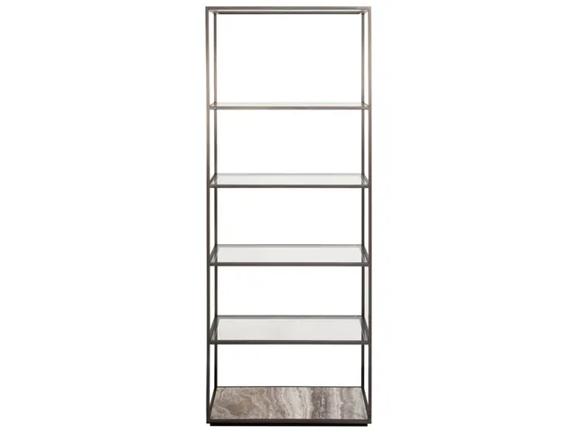 Floating Plane Etagere - Travertine/Bronze
