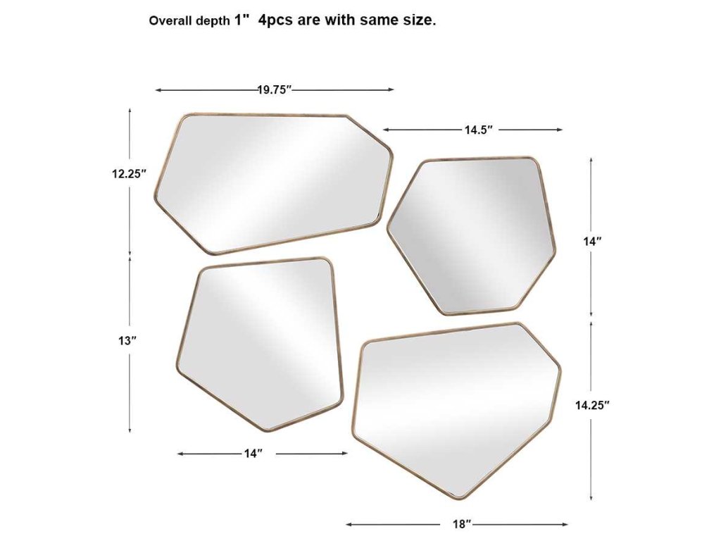 Linneah Mirrors, Gold, S/4 - image 8