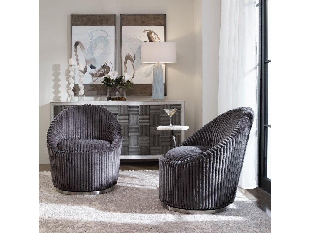 Crue Swivel Chair, Gunmetal - image 1