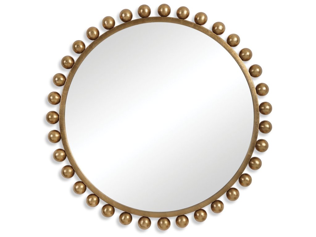 Cyra Round Mirror, Gold - main image
