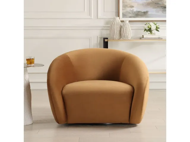 Desoto Swivel Chair, Hazlenut