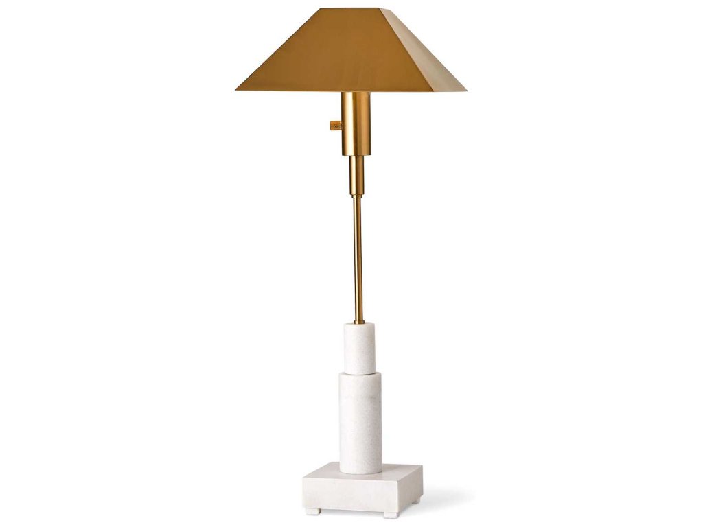 Telescope Buffet Lamp - White Marble/Brass - main image