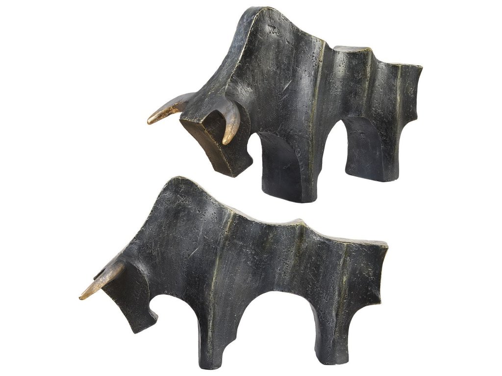 Regal Bull Sculptures, S/2 - image 3