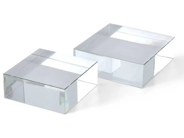 Square Risers/Sculptures, S/2 - Crystal