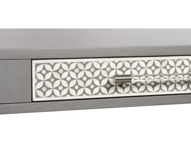 Bryson Desk with Wood Fretwork Base