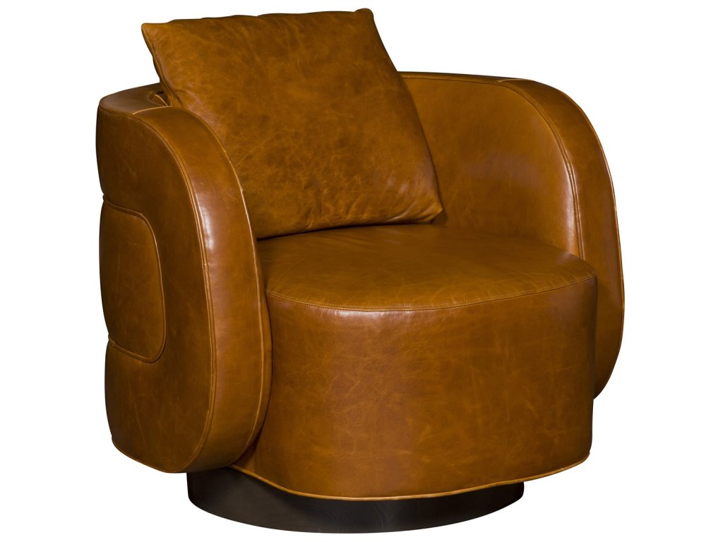 Compass Leather Swivel Chair - image 1