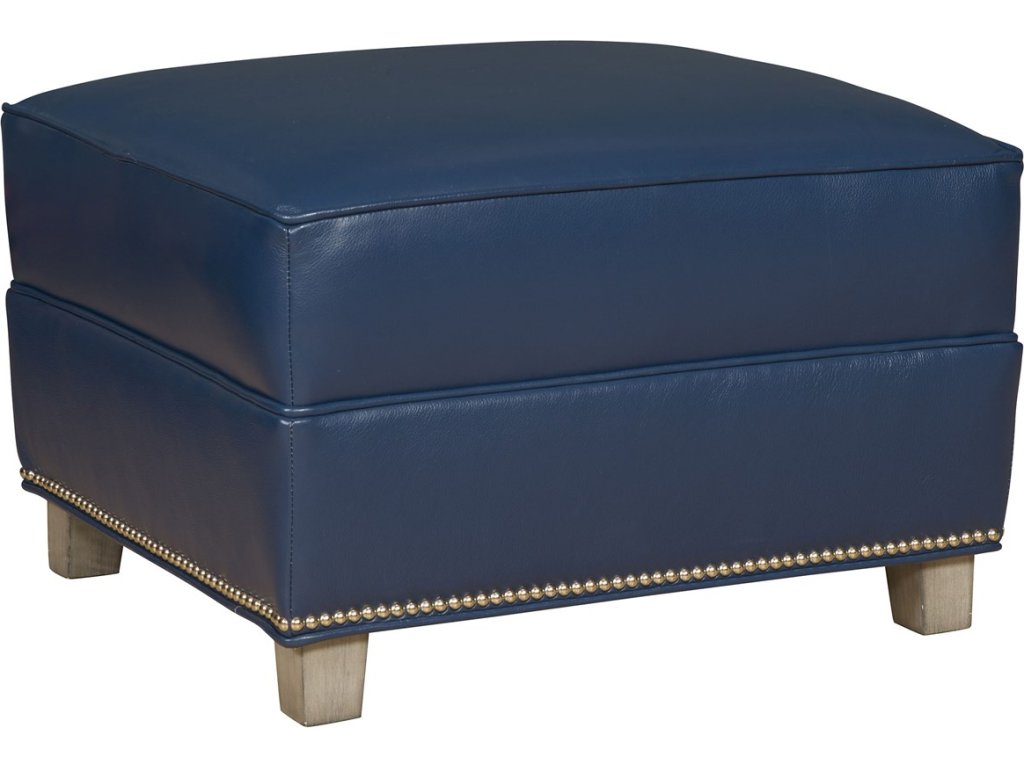 Katie Leather Ottoman - image 1