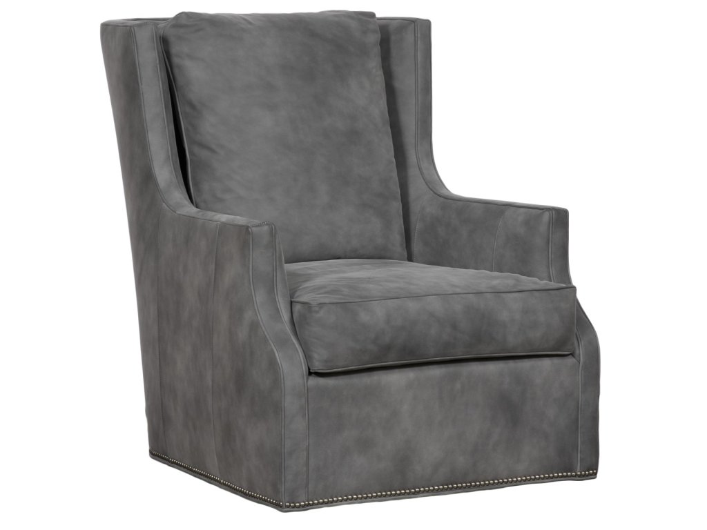 Merrill Leather Base to Floor Swivel Chair - image 1