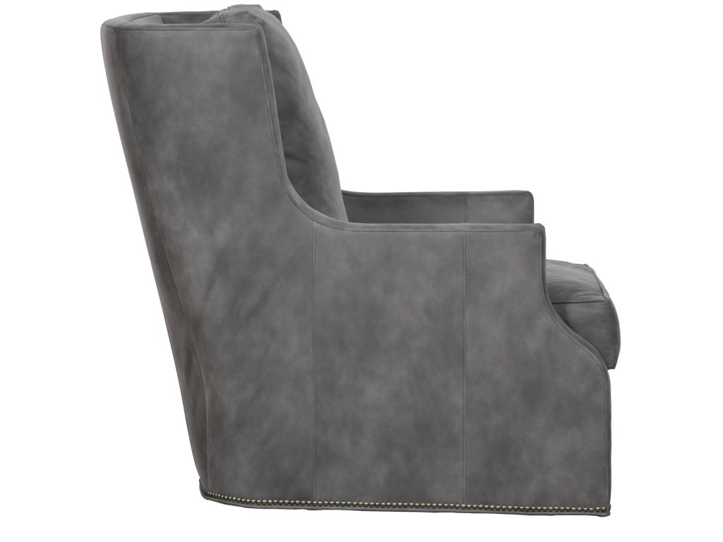 Merrill Leather Base to Floor Swivel Chair - image 3
