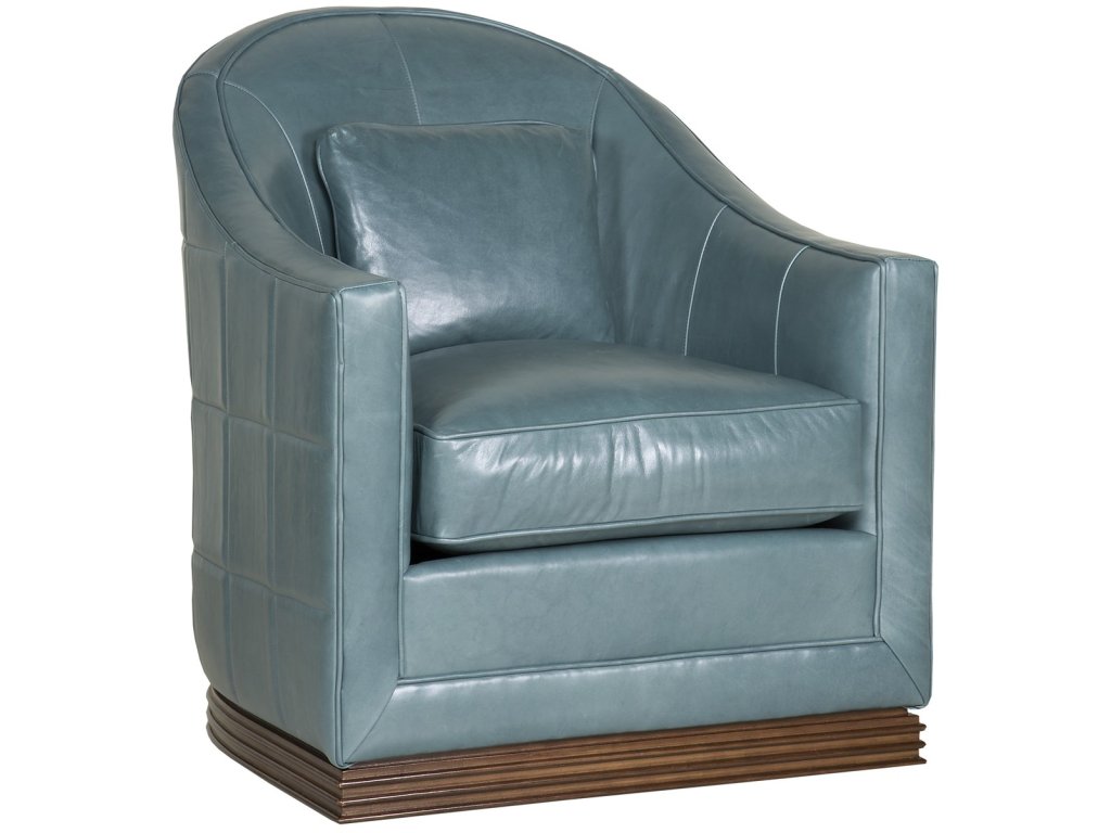 Syms Leather Swivel Chair - image 1