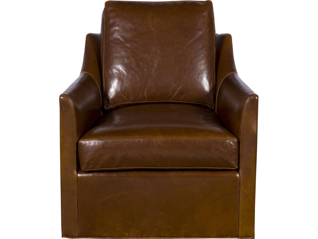 Newlin Leather Barrel Back Swivel Chair - main image