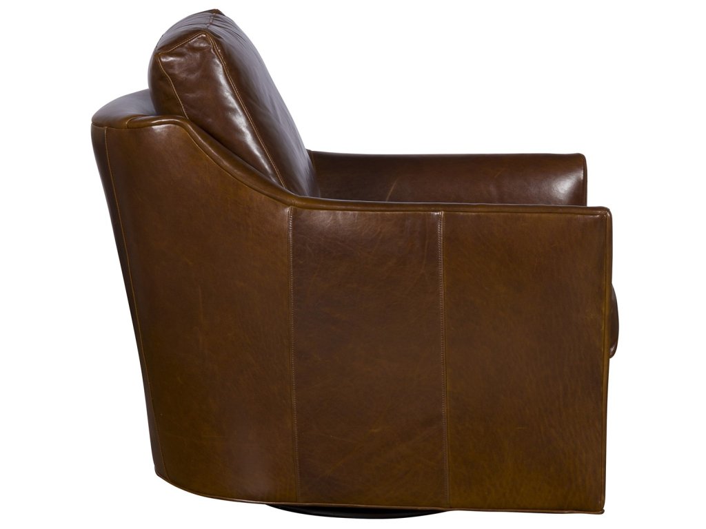 Newlin Leather Barrel Back Swivel Chair - image 3