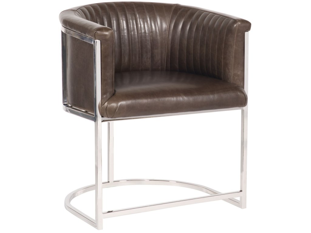 Harrison Leather Plain Back Metal Frame Chair - image 1