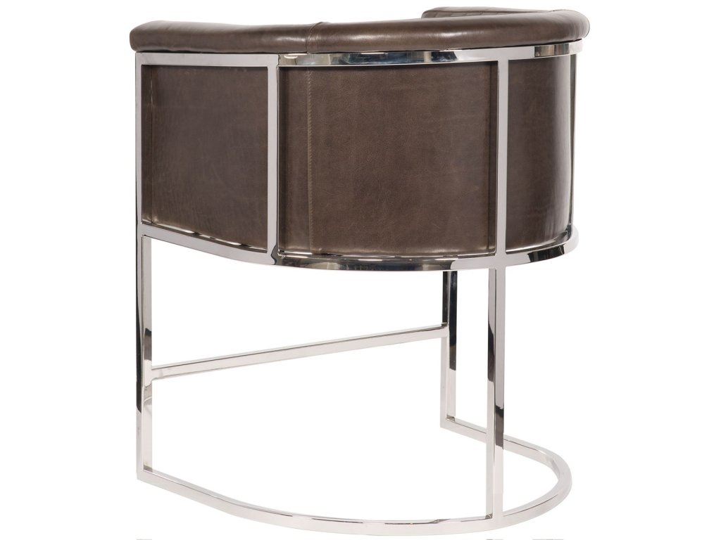 Harrison Leather Plain Back Metal Frame Chair - image 2