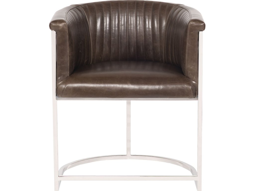 Harrison Leather Plain Back Metal Frame Chair - main image