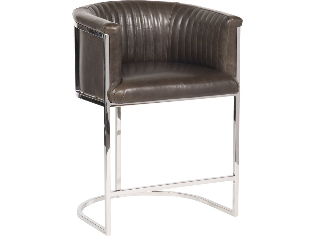 Harrison Leather Channel Back Metal Frame Counter Stool - image 1