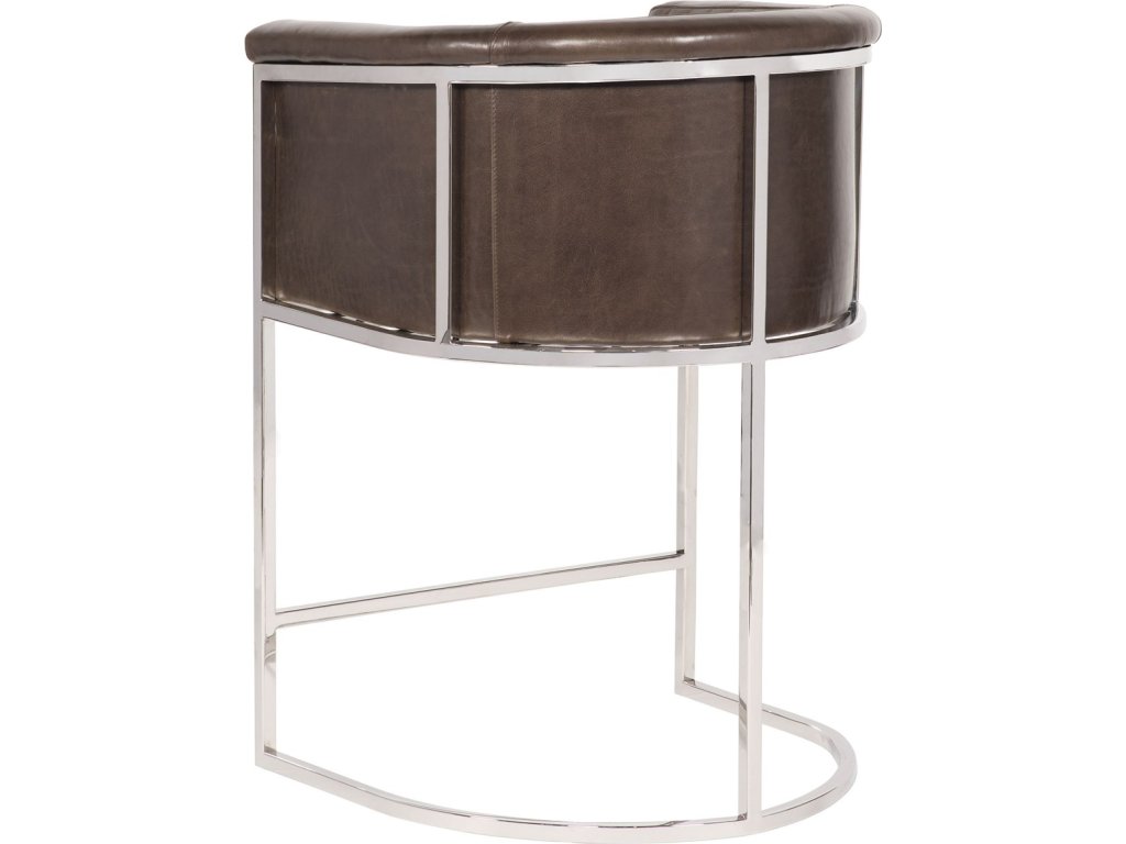 Harrison Leather Channel Back Metal Frame Counter Stool - image 2