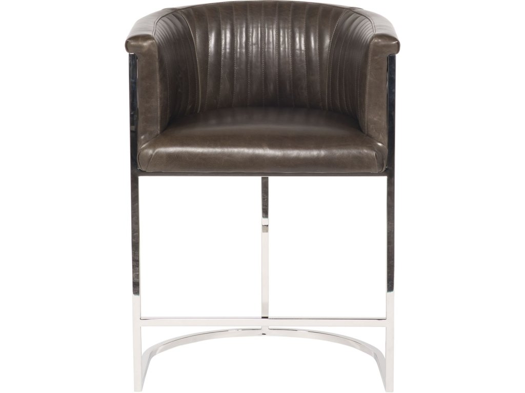 Harrison Leather Channel Back Metal Frame Counter Stool - main image