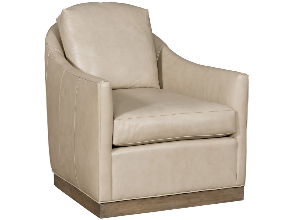 Ferrin Leather Plinth Base Swivel Chair - image 1