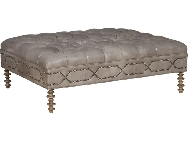 Personalized Leather Ottoman - Alternative View