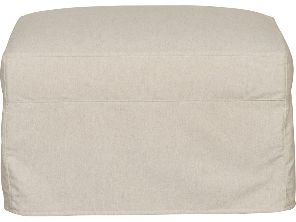 Thea Slipcovered Muslin Ottoman - main image