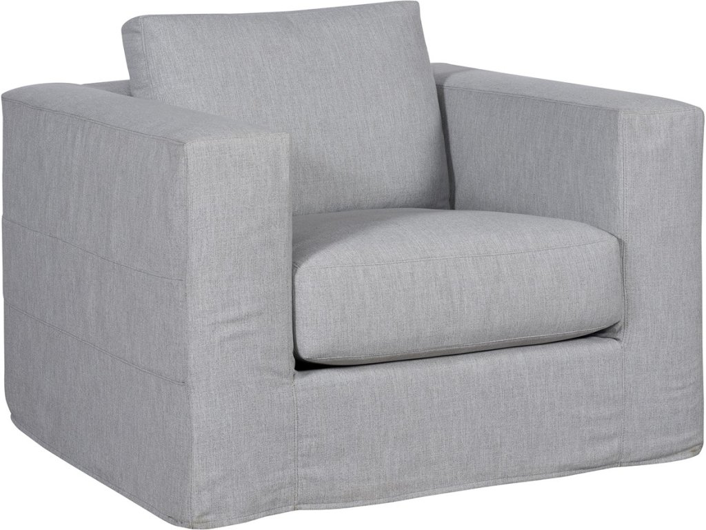 Leone Slipcovered Muslin Swivel Chair - image 1