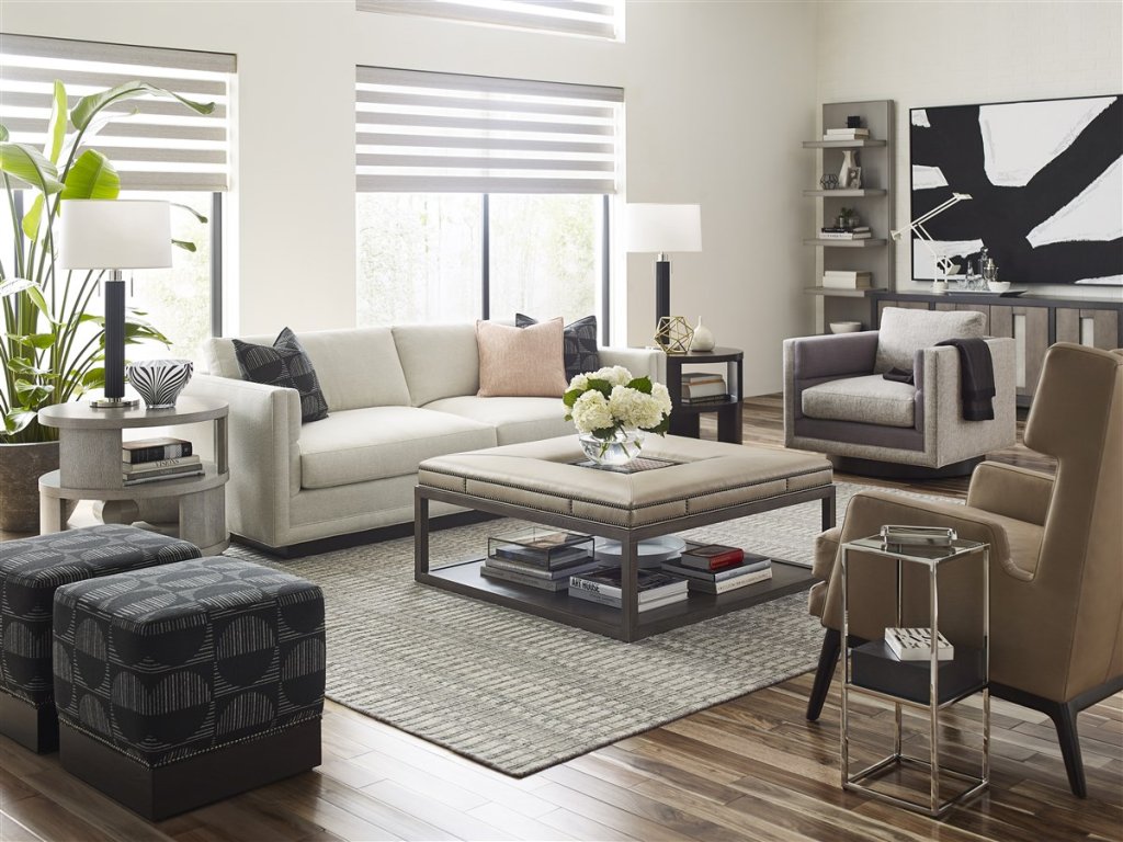 Wayland Leather Square Wood Ottoman - image 4