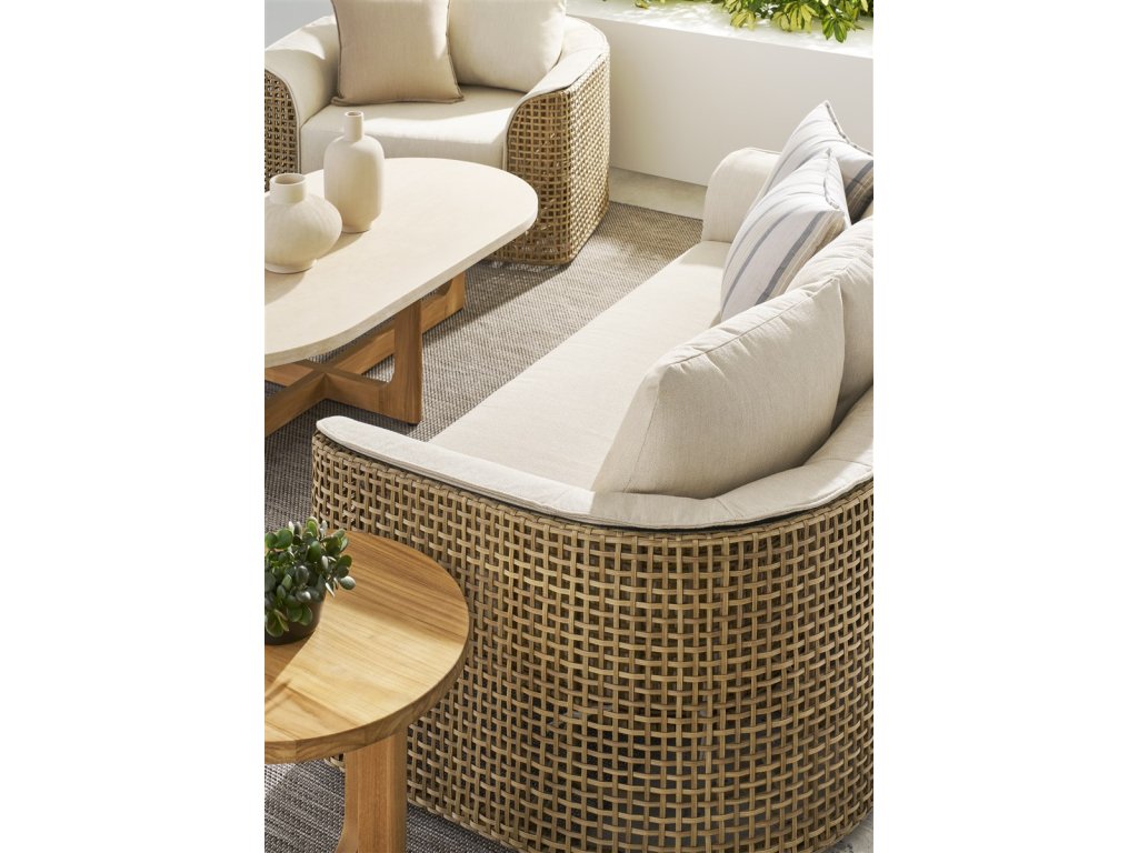 Bliss Outdoor Bench Seat Mid Sofa w/ Blanket - image 5