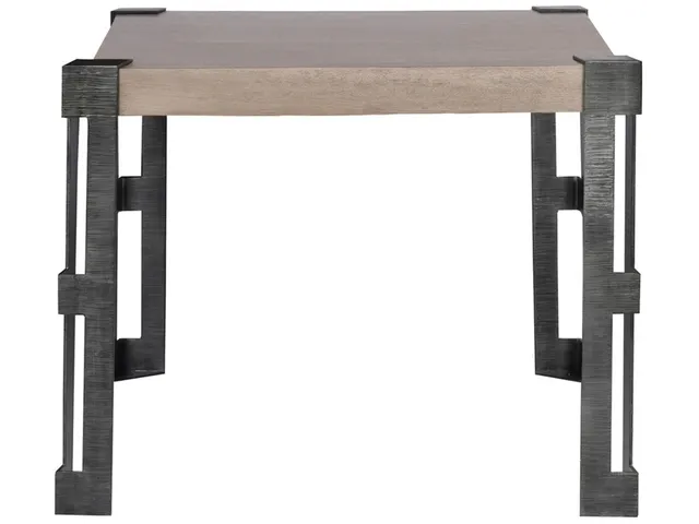 Fret Dining Table w/Textured Metal Fret Leg