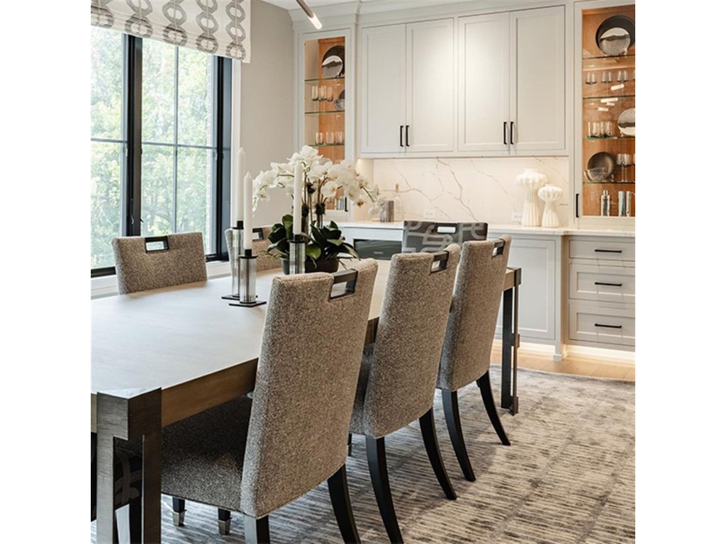Fret Dining Table w/Textured Metal Fret Leg - image 1