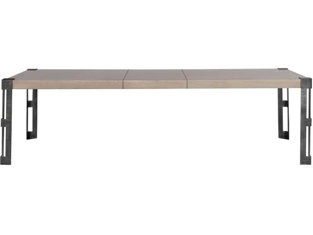 Fret Dining Table w/Textured Metal Fret Leg