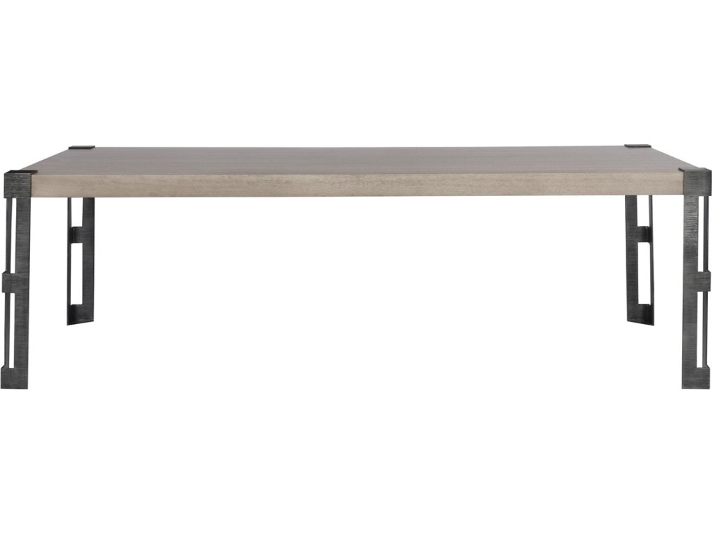 Fret Dining Table w/Textured Metal Fret Leg - main image