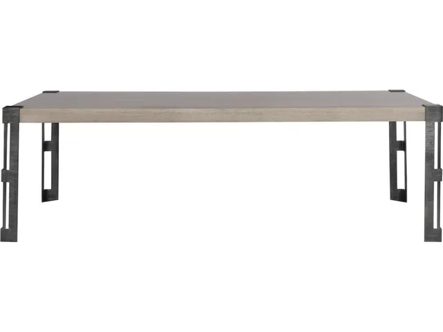 Fret Dining Table w/Textured Metal Fret Leg
