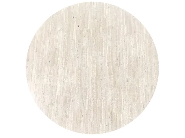 White Travertine 60" Round White Travertine Top, 60" Round